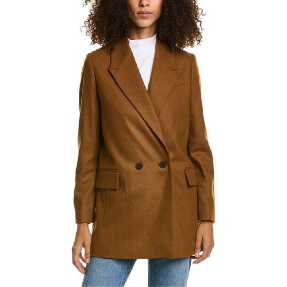 All Saints Ella Wool-Blend Blazer Conker Brown Womens Size 2 - Picture 2 of 10